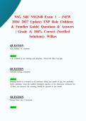 NSG 548&sol; NSG548 Exam 1 &ndash; &lpar;NEW 2026&sol; 2027 Update&rpar; FNP Role Children & Families Guide&vert; Questions & Answers &vert; Grade A&vert; 100&percnt; Correct &lpar;Verified Solutions&rpar;- Wilkes