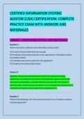 CERTIFIED INFORMATION SYSTEMS &NewLine;AUDITOR &lpar;CISA&rpar; CERTIFICATION&colon; COMPLETE &NewLine;PRACTICE EXAM WITH ANSWERS AND &NewLine;RATIONALES