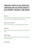 TREES REAL ESTATE ACTUAL PAPER 2026&NewLine;QUESTIONS AND SOLUTIONS GRADED A&NewLine;PLUS PROPERTY INDUSTRY CORE REVIEW