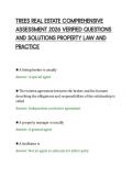 TREES REAL ESTATE COMPREHENSIVE&NewLine;ASSESSMENT 2026 VERIFIED QUESTIONS&NewLine;AND SOLUTIONS PROPERTY LAW AND&NewLine;PRACTICE&NewLine;