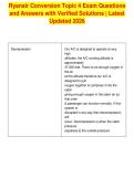 Ryanair Conversion Topic 4 Exam Questions&NewLine;and Answers with Verified Solutions &vert; Latest&NewLine;Updated 2026