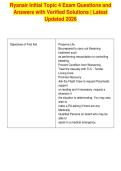 Ryanair Initial Topic 4 Exam Questions and&NewLine;Answers with Verified Solutions &vert; Latest&NewLine;Updated 2026