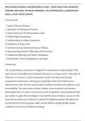 WISCONSIN NURSING JURISPRUDENCE EXAM &ndash; QUESTIONS AND ANSWERS &vert;&NewLine;VERIFIED AND WELL DETAILED ANSWERS &vert; PLUS RATIONALES &vert; GUARANTEED&NewLine;PASS &vert; LATEST EXAM UPDATE