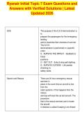 Ryanair Initial Topic 7 Exam Questions and&NewLine;Answers with Verified Solutions &vert; Latest&NewLine;Updated 2026