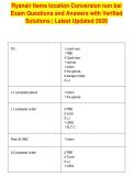Ryanair Items location Conversion non bsi&NewLine;Exam Questions and Answers with Verified&NewLine;Solutions &vert; Latest Updated 2026