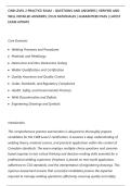 CWB LEVEL 2 PRACTICE EXAM &ndash; QUESTIONS AND ANSWERS &vert; VERIFIED AND&NewLine;WELL DETAILED ANSWERS &vert; PLUS RATIONALES &vert; GUARANTEED PASS &vert; LATEST&NewLine;EXAM UPDATE