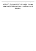 Portage Learning BIOD 171 Essential Microbiology Module 2 Exam &vert; Verified Questions & Answers