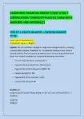 CHARTERED FINANCIAL ANALYST &lpar;CFA&rpar; LEVEL II &NewLine;CERTIFICATION&colon; COMPLETE PRACTICE EXAM WITH &NewLine;ANSWERS AND RATIONALES 