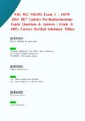 NSG 552&sol; NSG552 Exam 3 &ndash; &lpar;NEW 2026&sol; 2027 Update&rpar; Psychopharmacology Guide &vert; Questions & Answers &vert; Grade A&vert; 100&percnt; Correct &lpar;Verified Solutions&rpar;- Wilkes