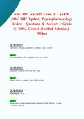 NSG 552&sol; NSG552 Exam 3 &ndash; &lpar;NEW 2026&sol; 2027 Update&rpar; Psychopharmacology Review &vert; Questions & Answers &vert; Grade A&vert; 100&percnt; Correct &lpar;Verified Solutions&rpar;- Wilkes
