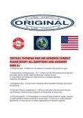 CRITICAL THINKING NUR 200 HONDROS CORRECT EXAMS SCRIPT ALL QUESTIONS AND ANSWERS