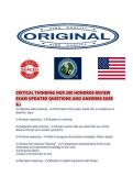 CRITICAL THINKING NUR 200 HONDROS REVIEW EXAM UPDATED QUESTIONS AND ANSWERS SURE