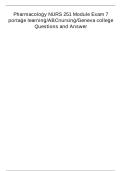 Portage Learning NURS 251 Pharmacology Module 7 Exam &vert; Verified Questions & Answers