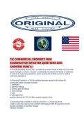 CIC COMMERCIAL PROPERTY NEW EXAMINATION UPDATED QUESTIONS AND ANSWERS SURE