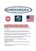 CIC COMMERCIAL PROPERTY END OF COURSE CORRECT QUESTIONS AND ANSWERS SURE