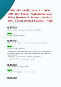 NSG 552&sol; NSG552 Exam 1 &ndash; &lpar;NEW 2026&sol; 2027 Update&rpar; Psychopharmacology Guide&vert; Questions & Answers &vert; Grade A&vert; 100&percnt; Correct &lpar;Verified Solutions&rpar;- Wilkes