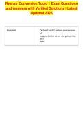 Ryanair Conversion Topic 1 Exam Questions&NewLine;and Answers with Verified Solutions &vert; Latest&NewLine;Updated 2026