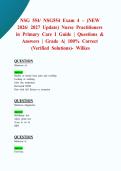 NSG 554&sol; NSG554 Exam 4 &ndash; &lpar;NEW 2026&sol; 2027 Update&rpar; Nurse Practitioners in Primary Care I Guide &vert; Questions & Answers &vert; Grade A&vert; 100&percnt; Correct &lpar;Verified Solutions&rpar;- Wilkes