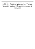Portage Learning BIOD 171 Essential Microbiology Module 2 Exam &vert; Verified Questions & Answers