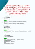 NSG 554&sol; NSG554 Exam 3 &ndash; &lpar;NEW 2026&sol; 2027 Update&rpar; Nurse Practitioners in Primary Care I Guide&vert; Questions & Answers &vert; Grade A&vert; 100&percnt; Correct &lpar;Verified Solutions&rpar;- Wilkes