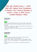 NSG 554&sol; NSG554 Exam 3 &ndash; &lpar;NEW 2026&sol; 2027 Update&rpar; Nurse Practitioners in Primary Care I Review&vert; Questions & Answers &vert; Grade A&vert; 100&percnt; Correct &lpar;Verified Solutions&rpar;- Wilkes