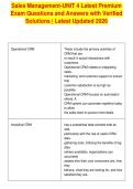 Sales Management-UNIT 4 Latest Premium&NewLine;Exam Questions and Answers with Verified&NewLine;Solutions &vert; Latest Updated 2026