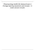 Portage Learning NURS 251 Pharmacology Module 4 Exam &vert; 2 Exam Versions &vert; Verified Questions & Answers