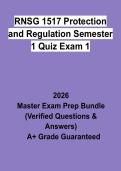 RNSG 1517 Protection and Regulation Semester 1 Quiz Exam 1 &vert; Questions & Answers&comma; Practice Test&comma; Study Guide & Revision Notes &vert; Latest 2026 PDF