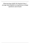 Portage Learning NURS 251 Pharmacology Module 7 Exam &vert; Verified Questions & Answers