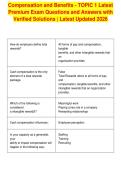Compensation and Benefits - TOPIC 1 Latest&NewLine;Premium Exam Questions and Answers with&NewLine;Verified Solutions &vert; Latest Updated 2026
