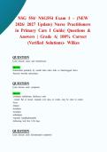 NSG 554&sol; NSG554 Exam 1 &ndash; &lpar;NEW 2026&sol; 2027 Update&rpar; Nurse Practitioners in Primary Care I Guide&vert; Questions & Answers &vert; Grade A&vert; 100&percnt; Correct &lpar;Verified Solutions&rpar;- Wilkes