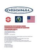 WASHINGTON STATE DRIVERS LICENSE COMPREHENSIVE EXAMINERS SET QUESTIONS