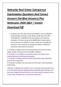 Nebraska Real Estate Salesperson &NewLine;Examination Questions And Correct &NewLine;Answers &lpar;Verified Answers&rpar; Plus &NewLine;Rationales 2026 Q&A &vert; Instant &NewLine;Download Pdf 