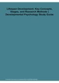 Lifespan Development Key Concepts&comma; Stages&comma; and Research Methods Developmental Psychology Study Guide PDF 2026&sol;2027