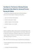 Test Bank for The Doctor of Nursing Practice Essentials&colon; A New Model for Advanced Practice Nursing 4th Edition &vert; Questions & Answers &vert; DNP Exam Prep