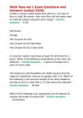 Math Teas set 1 Exam Questions and Answers &lpar;Latest 2026&rpar;