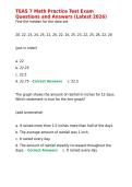TEAS 7 Math Practice Test Exam Questions and Answers &lpar;Latest 2026&rpar;