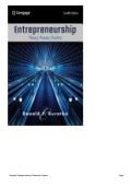 Test Bank for Entrepreneurship&colon; Theory&comma; Process&comma; and Practice &lpar;12th Edition&rpar; by Kuratko