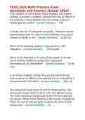TEAS 2026 Math Practice Exam Questions and Answers &lpar;Latest 2026&rpar;&period;