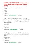 ATI TEAS TEST PRACTICE Mathematics Exam Questions and Answers &lpar;Latest 2026&rpar;&period;
