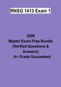RNSG 1413 Exam 1 &vert; Questions & Answers&comma; Practice Test&comma; Study Guide & Revision Notes &vert; Latest 2026 PDF