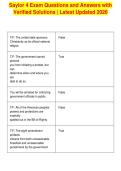 Saylor 4 Exam Questions and Answers with&NewLine;Verified Solutions &vert; Latest Updated 2026