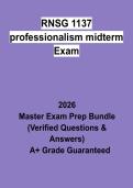 RNSG 1137 Professionalism Midterm Exam &vert; Questions & Answers&comma; Practice Test&comma; Study Guide & Revision Notes &vert; Latest 2026 PDF
