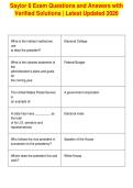 Saylor 6 Exam Questions and Answers with&NewLine;Verified Solutions &vert; Latest Updated 2026