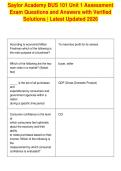 Saylor Academy BUS 101 Unit 1 Assessment&NewLine;Exam Questions and Answers with Verified&NewLine;Solutions &vert; Latest Updated 2026&NewLine;