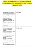 Saylor Academy BUS101 Exam Questions&NewLine;and Answers with Verified Solutions &vert; Latest&NewLine;Updated 2026