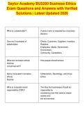 Saylor Academy BUS200 Business Ethics&NewLine;Exam Questions and Answers with Verified&NewLine;Solutions &vert; Latest Updated 2026