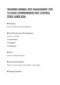 TRUGREEN GENERAL PEST MANAGEMENT TEST&NewLine;7A EXAM COMPREHENSIVE PEST CONTROL&NewLine;STUDY GUIDE 2026&NewLine;