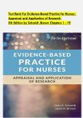 Test Bank For Evidence-Based Practice for Nurses&colon; Appraisal and Application of Research 5th Edition by Schmidt&comma; Brown &vert; Chapters 1 - 19 &vert; Verified Questions & Answers &vert; A&plus; Graded &vert; 2025&sol;2026 Updated