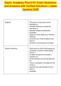 Saylor Academy Psych101 Exam Questions&NewLine;and Answers with Verified Solutions &vert; Latest&NewLine;Updated 2026